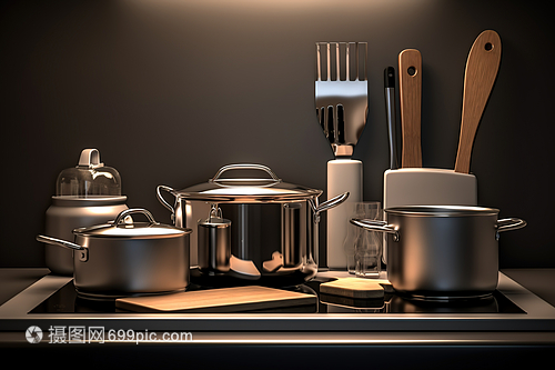 數字藝術中的廚房廚具 傳統與現代的交匯